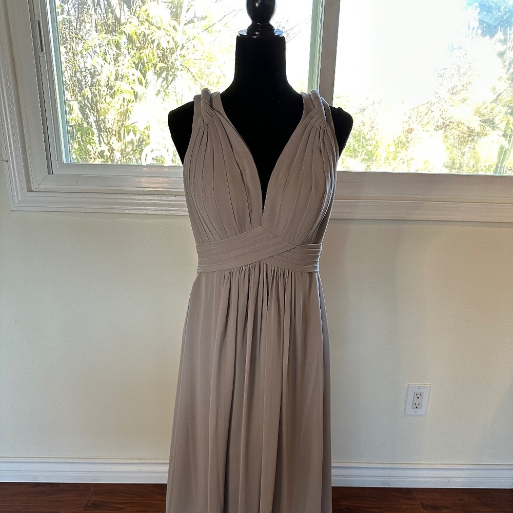 Bridesmaid dress - Gray Chiffon - Size 12